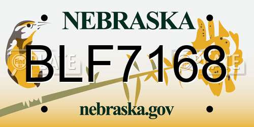 BLF7168 Nebraska License Plate