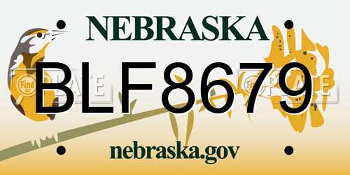 BLF8679 Nebraska License Plate