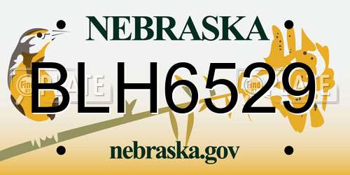 BLH6529 Nebraska License Plate