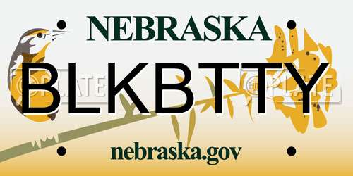 BLKBTTY Nebraska License Plate