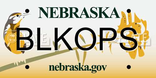 BLKOPS Nebraska License Plate
