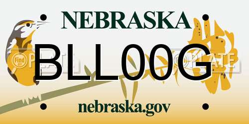 BLL00G Nebraska License Plate