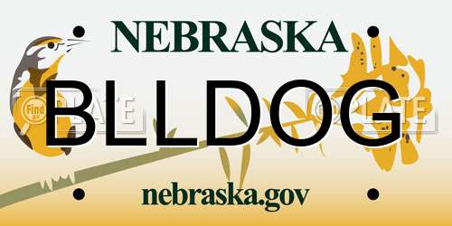 BLLDOG Nebraska License Plate