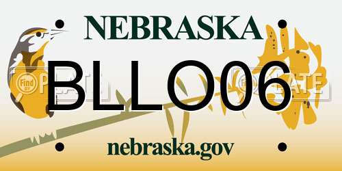BLLO06 Nebraska License Plate