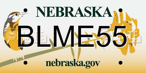 BLME55 Nebraska License Plate
