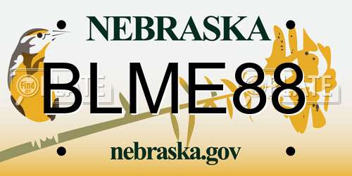 BLME88 Nebraska License Plate