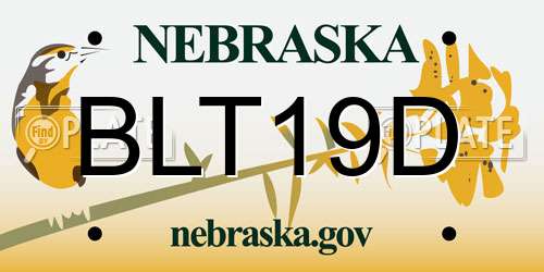 BLT19D Nebraska License Plate