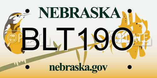 BLT19O Nebraska License Plate