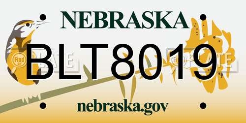 BLT8019 Nebraska License Plate