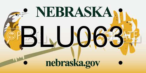 BLU063 Nebraska License Plate