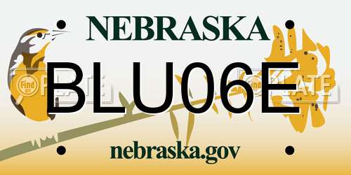 BLU06E Nebraska License Plate