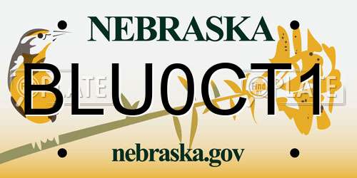 BLU0CT1 Nebraska License Plate