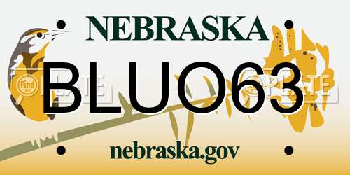 BLUO63 Nebraska License Plate