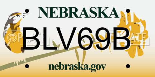 BLV69B Nebraska License Plate