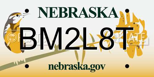 BM2L8T Nebraska License Plate