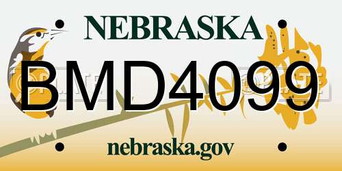 BMD4099 Nebraska License Plate