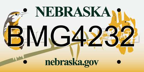 BMG4232 Nebraska License Plate