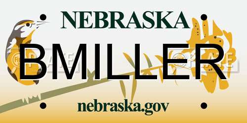 BMILLER Nebraska License Plate