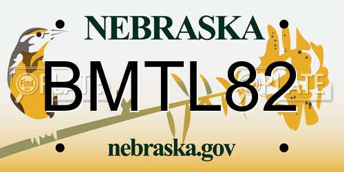 BMTL82 Nebraska License Plate