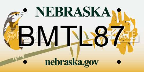 BMTL87 Nebraska License Plate
