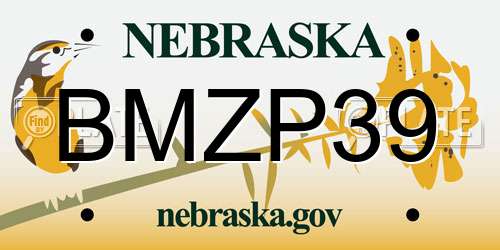 BMZP39 Nebraska License Plate
