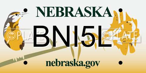 BNI5L Nebraska License Plate