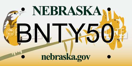 BNTY50 Nebraska License Plate