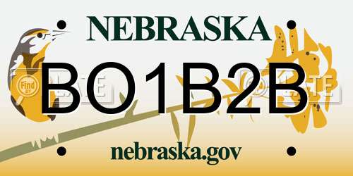 BO1B2B Nebraska License Plate