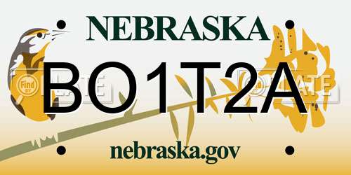 BO1T2A Nebraska License Plate