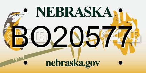 BO20577 Nebraska License Plate