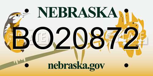 BO20872 Nebraska License Plate