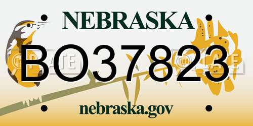 BO37823 Nebraska License Plate