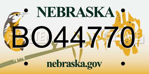 BO44770 Nebraska License Plate