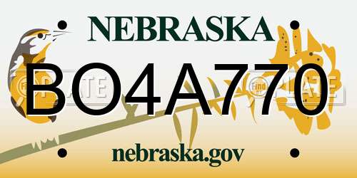 BO4A770 Nebraska License Plate