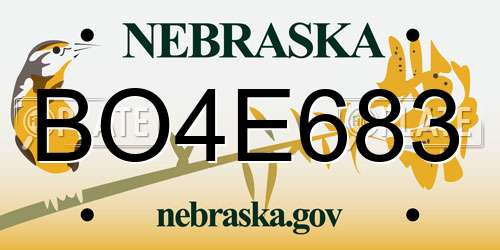BO4E683 Nebraska License Plate