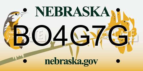 BO4G7G Nebraska License Plate