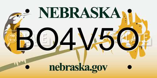 BO4V5O Nebraska License Plate