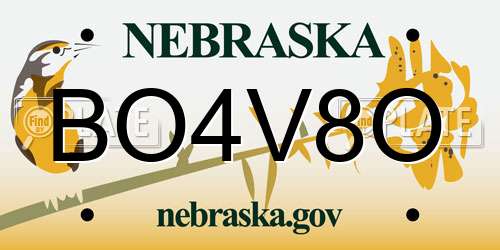 BO4V8O Nebraska License Plate