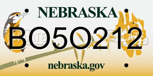 BO5O212 Nebraska License Plate