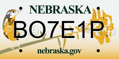 BO7E1P Nebraska License Plate