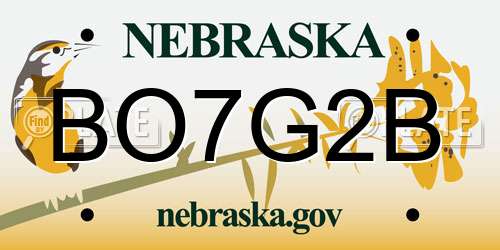 BO7G2B Nebraska License Plate