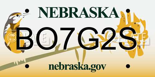 BO7G2S Nebraska License Plate