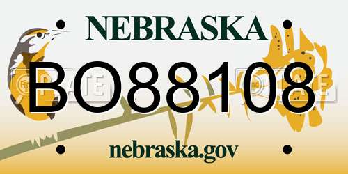 BO88108 Nebraska License Plate