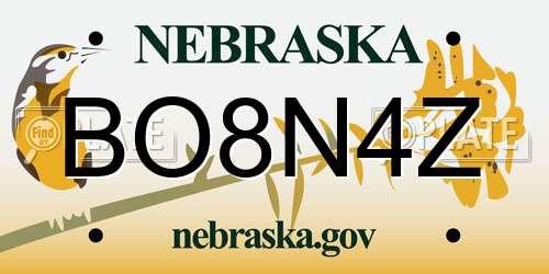 BO8N4Z Nebraska License Plate