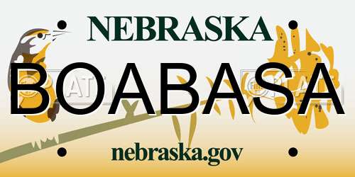 BOABASA Nebraska License Plate
