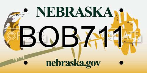 BOB711 Nebraska License Plate
