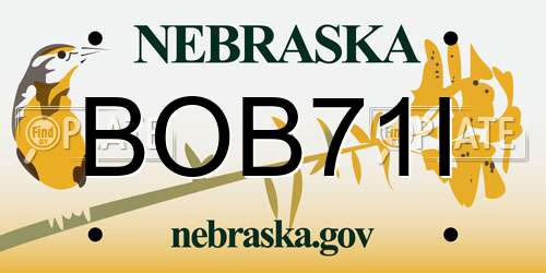 BOB71I Nebraska License Plate