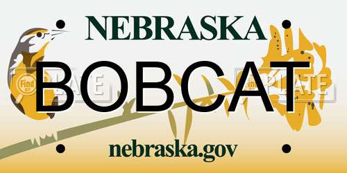 BOBCAT Nebraska License Plate