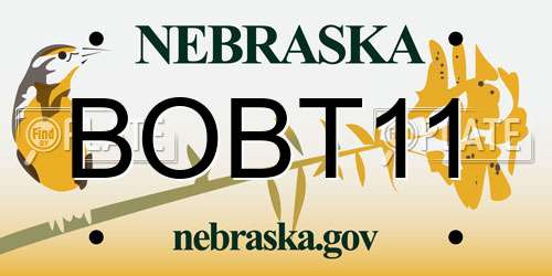 BOBT11 Nebraska License Plate