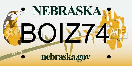 BOIZ74 Nebraska License Plate